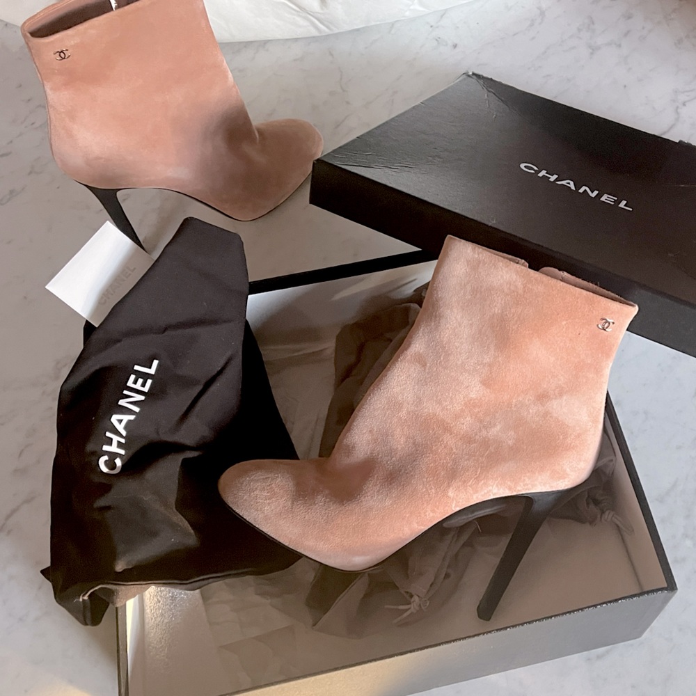 Chanel Suede Calfskin Short Boots - Worn Once - 40